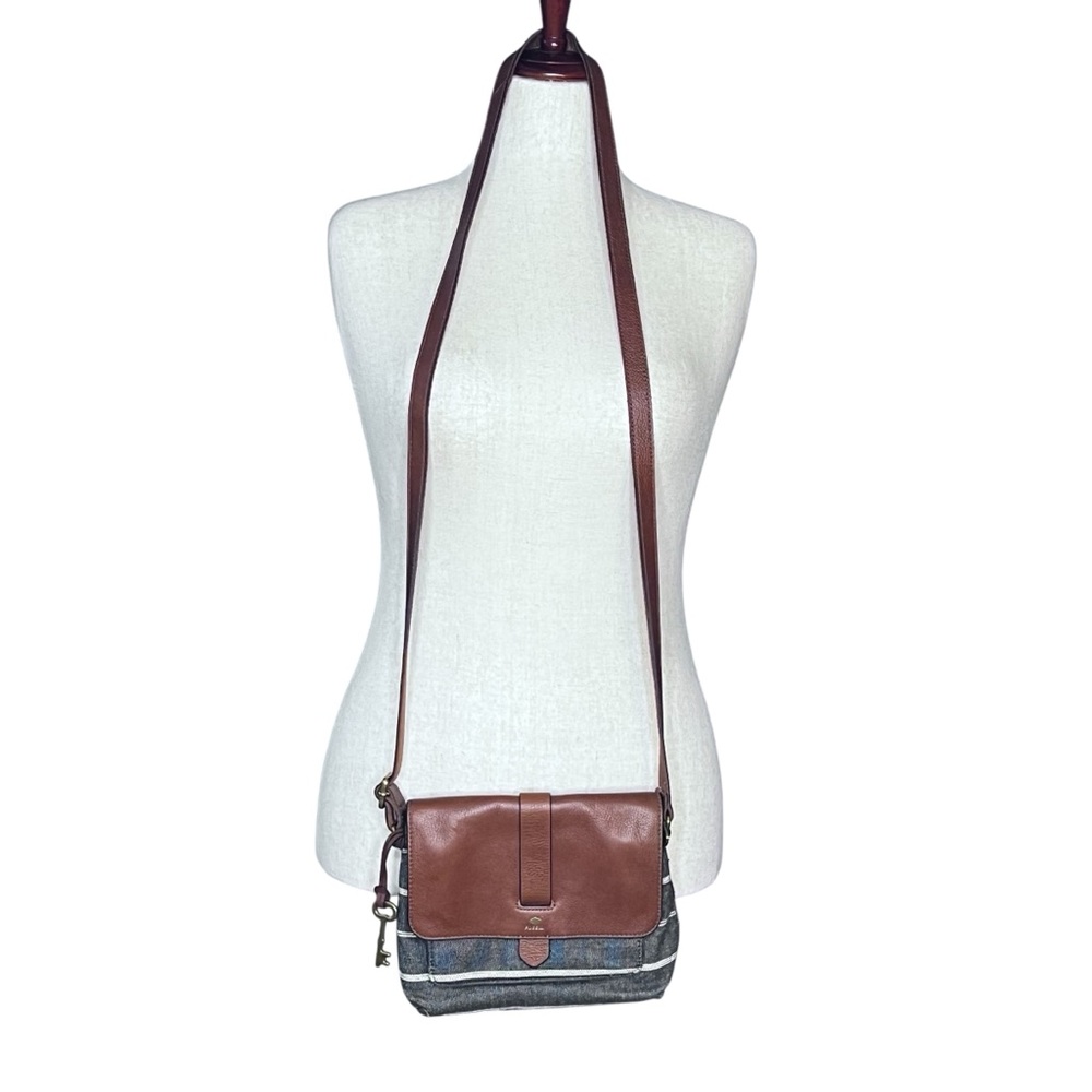 FOSSIL Kinley Small Crossbody Canvas and Leather Bag